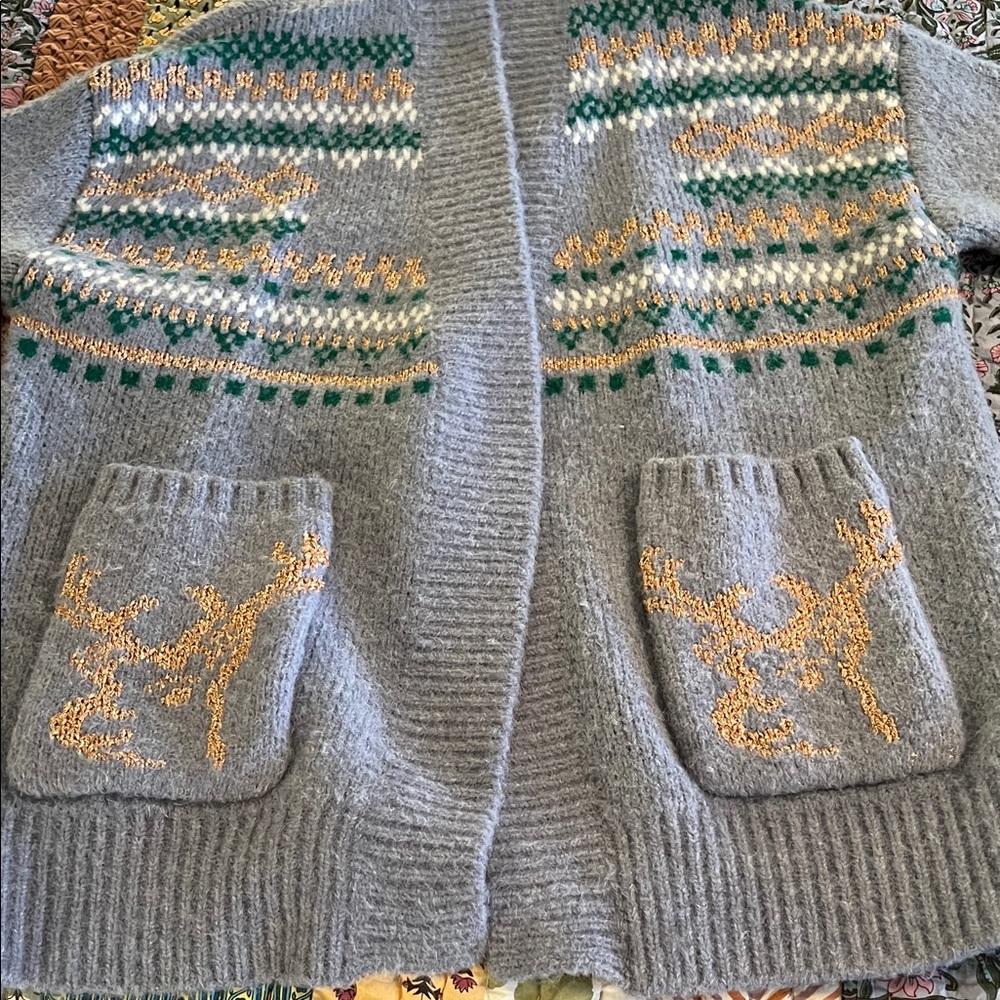 NEW Sundance - Sunday in Brooklyn Cardigan with Green & Gold Accents, w/o tags - Picture 7 of 11